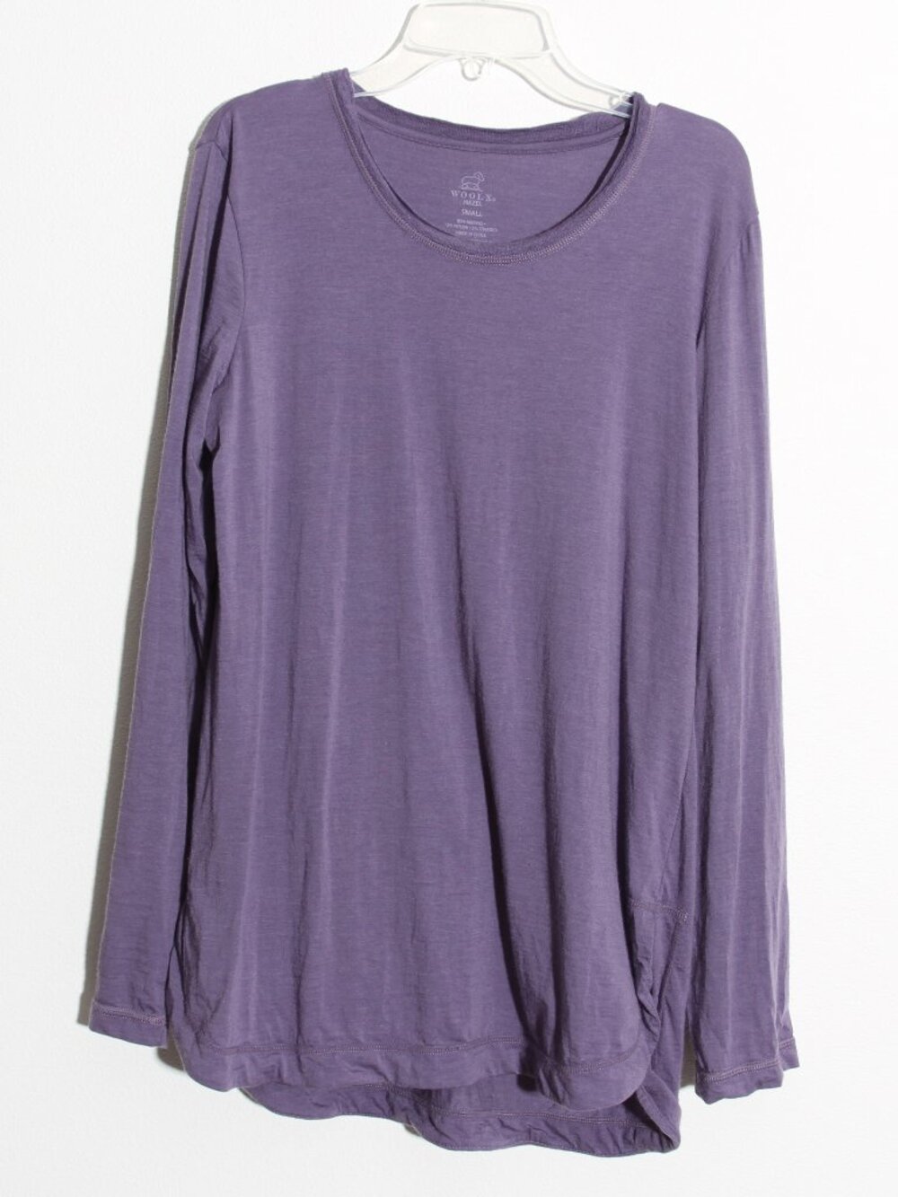 Woolx Hazel Tunic Australian Merino Wool Purple Long Sleeves DuraLite Size Small